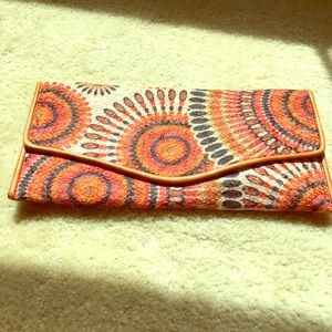 Boho clutch with crossbody chain